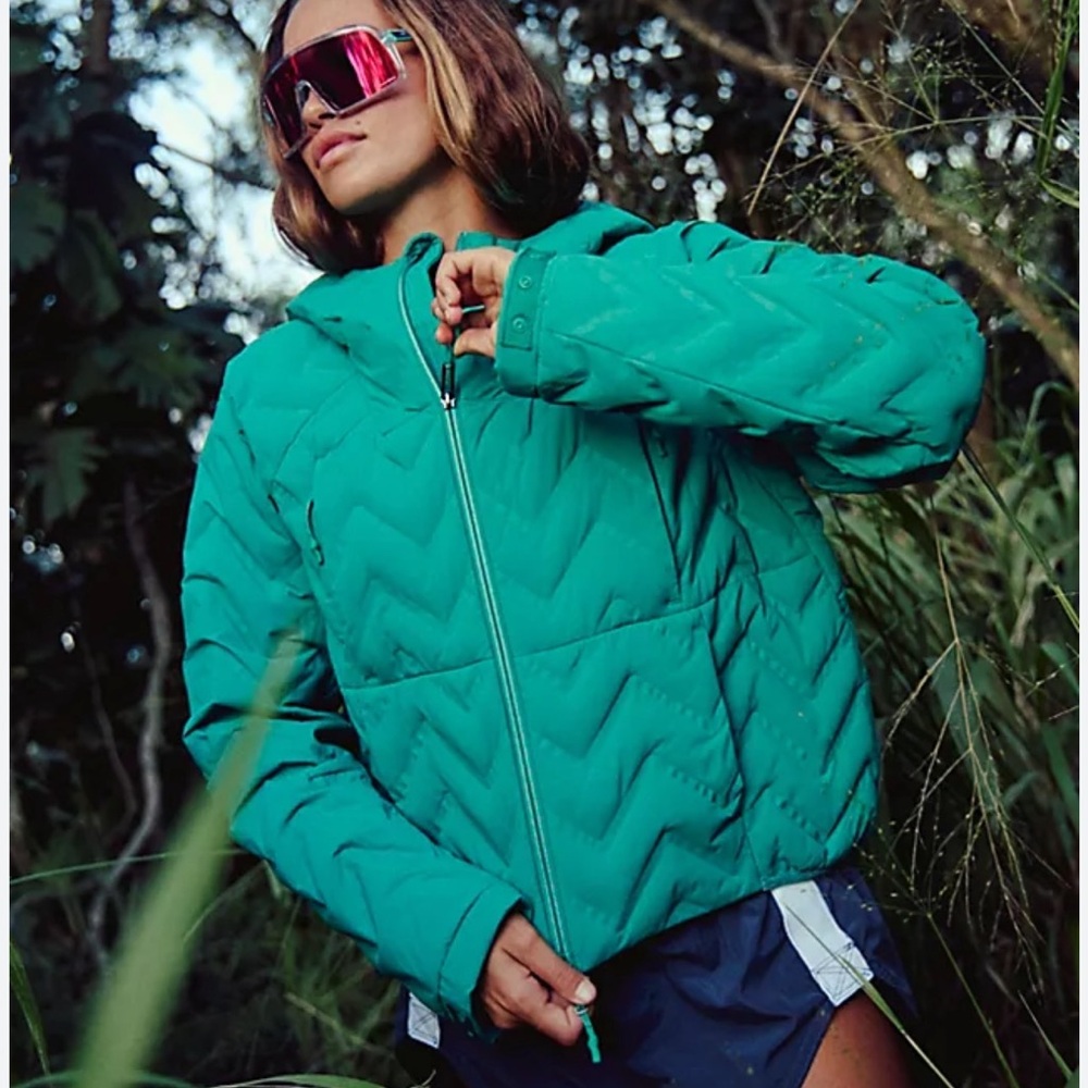 Free People Movement Gettin Lost Puffer Jacket Green  MEDIUM NWT gorpcore